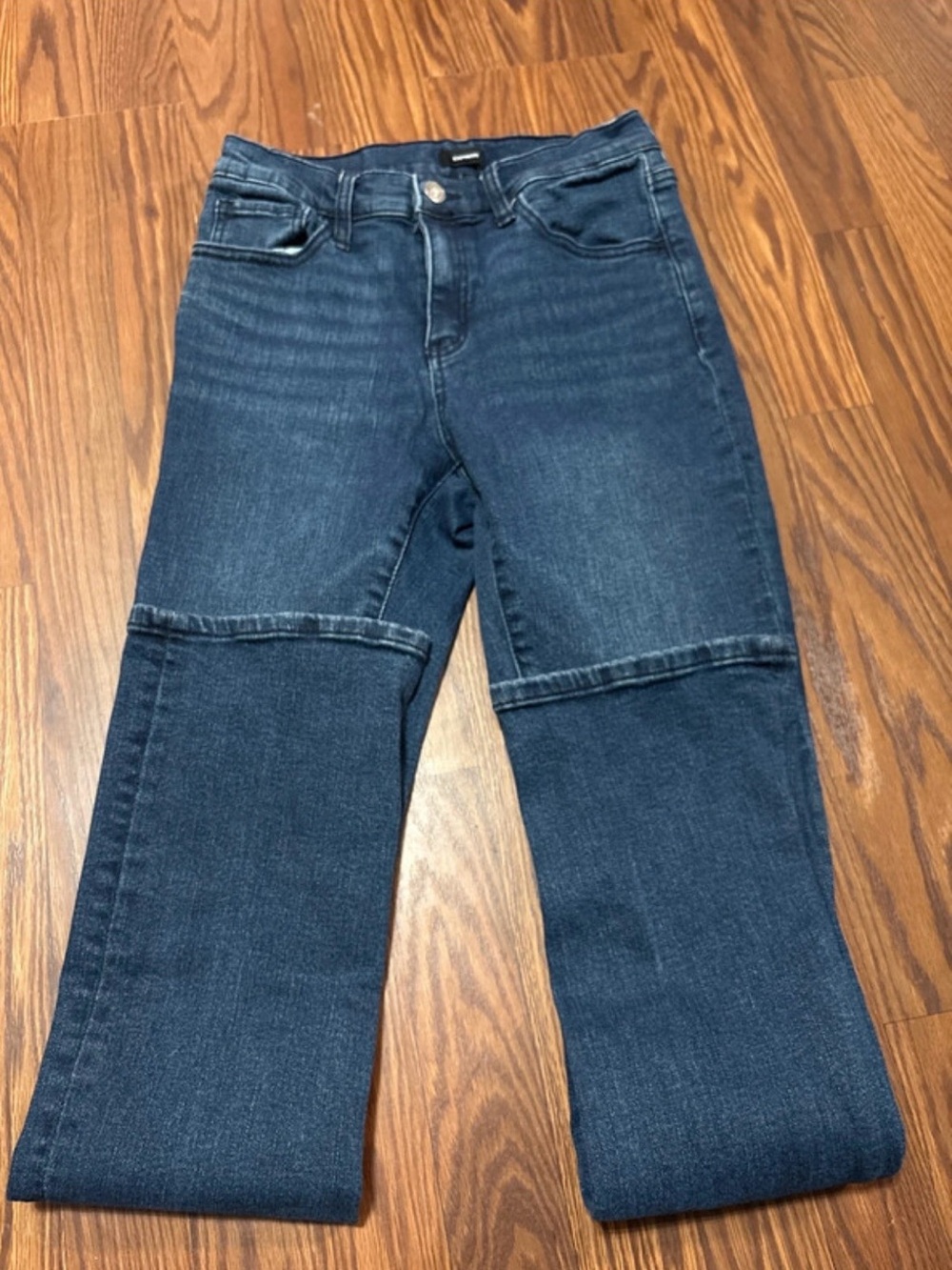 Express Women's Straight Leg Jeans in Dark Blue Denim